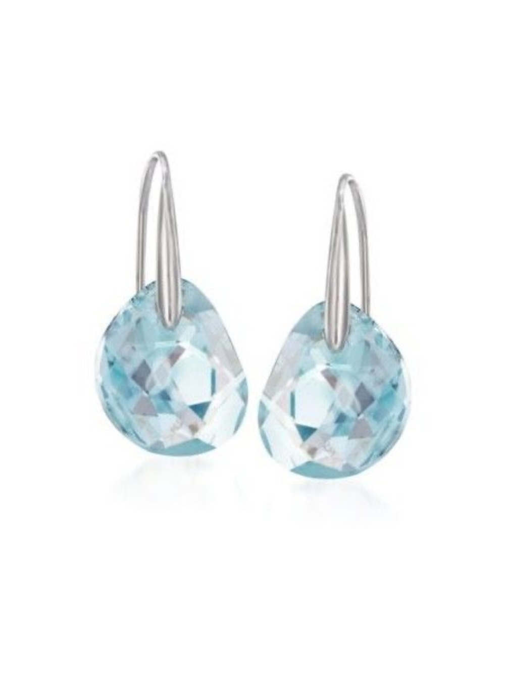 Swarovski Galet Light Azore Blue Pierced Earrings